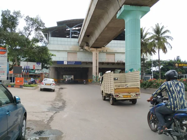 Bangalore Karnataka India Oct 2020 Closeup Green Line Yelachenahalli Metro — стокове фото