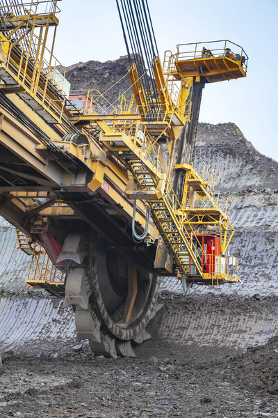 Giant bucket wheel excavator