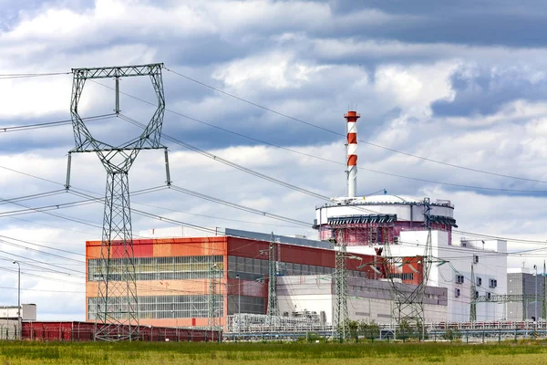 Reattore Della Centrale Nucleare Temelin Nella Repubblica Ceca Cielo Nuvoloso — Foto Stock