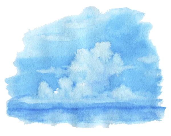 Hand Paimted Gouache Illustration Clouds Sky 300 Dpi — Stock Photo, Image