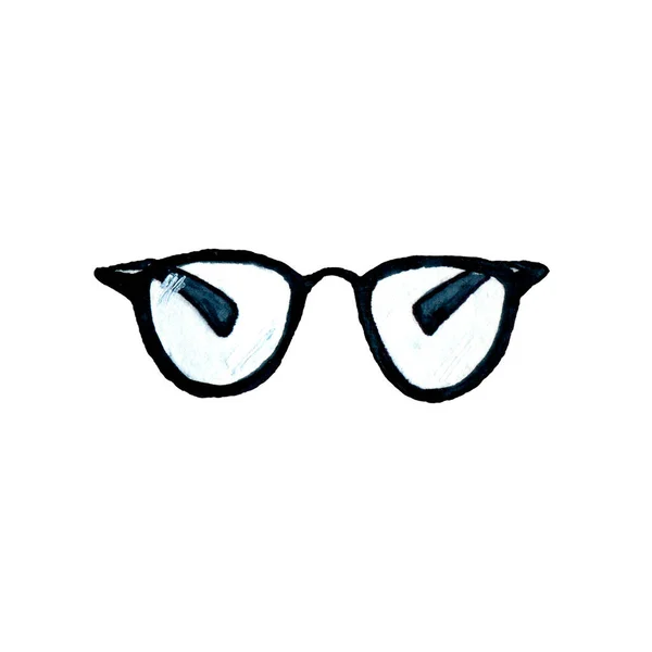 Akvarell Skiss Glasögon Ikon 300 Dpi — Stockfoto
