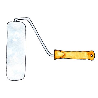 Elle boyanmış bir tekerleğin suluboya çizimi