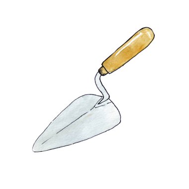 Bir inşaat havlusunun suluboya el resmi.