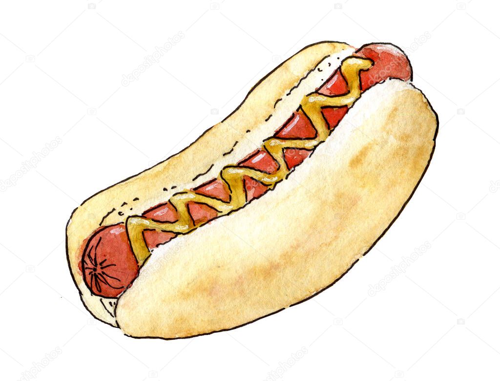 Hand drawn hot dog icon