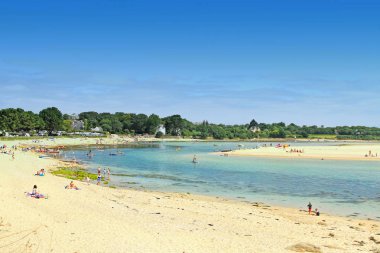 Letty Beach and La Mer Blanche  White sea - preserved natural lagoon between Benodet et Mousterlin, Brittany, Finistere, France clipart