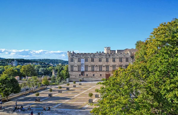 Popes Palace Square Små Palatset Avignon Frankrike — Stockfoto