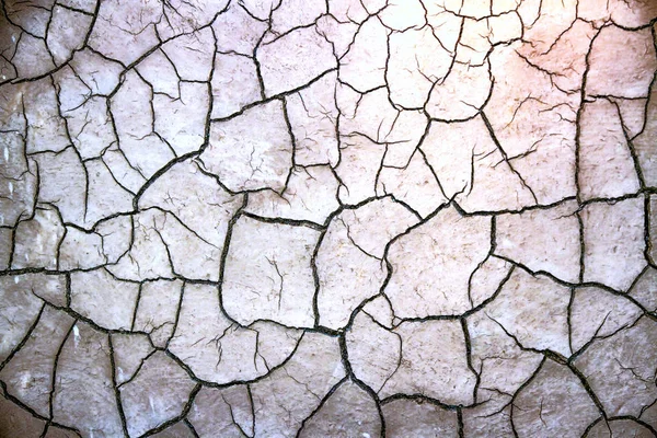 texture of the crackled white clay in the desert