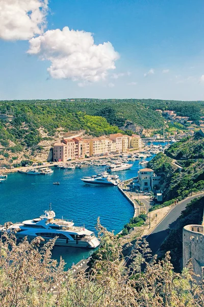 Bonifacio Córcega Francia Septiembre 2013 Puerto Bonifacio Ciudad Blanca Brillando —  Fotos de Stock