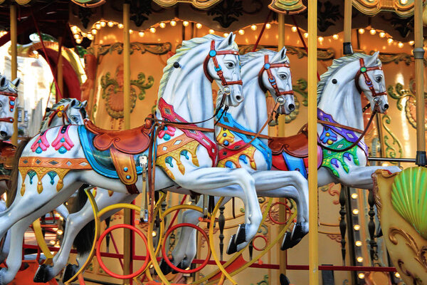 Carousel horse near the Palais des Papes in Avignon, France.