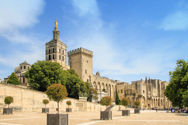 Popes Palace in Avignon, France, UNESCO World Heritage Site, Popes Palace square