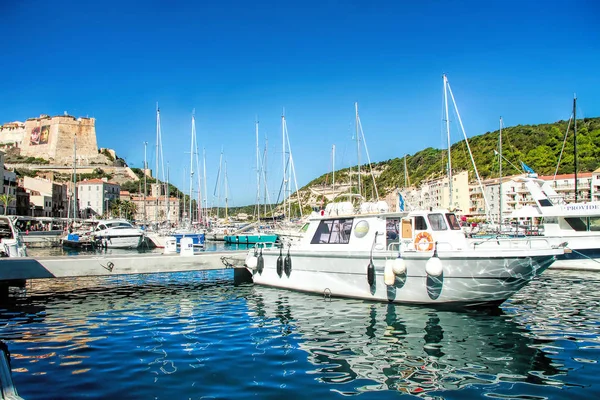 Bonifacio Corsica France September 2013 Harbor Bonifacio Oldest Town Corsica — Stock Photo, Image