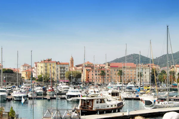 Hamnen Ajaccio Korsika Huvudstad Korsika Fransk Medelhavet — Stockfoto