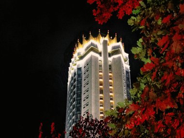 Kazakhstan Hotel  in Almaty, Kazakhstan clipart
