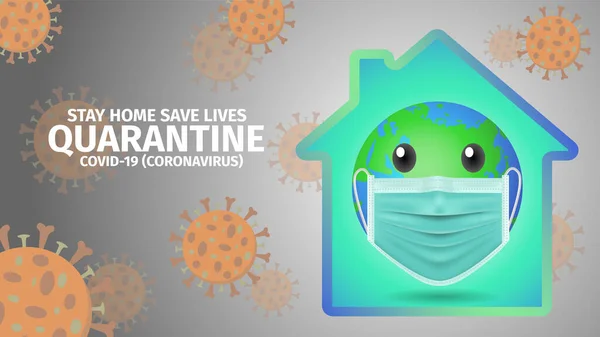 Dünya ya da dünya koruyucu maskeli, salgının yayılmasını yavaşlatmak ve korumak için kendini karantinada tutmak, Coronavirus, covid-19, Lassa humması.