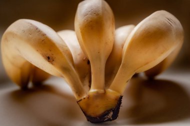  Bir demet sarı olgun muz kapanıyor 