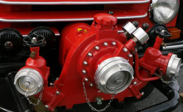 Stem pump of a fire engine classic car