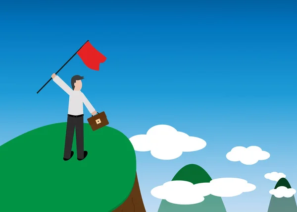 en yüksek dağda duran işadamı