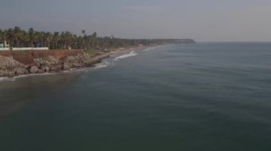 Gerçek okyanus dalgası insanlar Palm Beach Hotel Hindistan Varkala 9