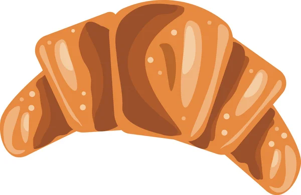 Gráficos Vetoriais Croissant Estilo Tridimensional Pão Francês Estilo Cartoon Assar —  Vetores de Stock