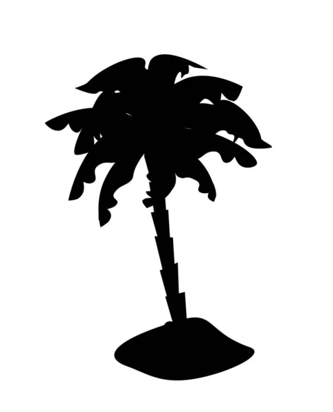 Silhouette Árbol Palma Fondo Aislado — Vector de stock