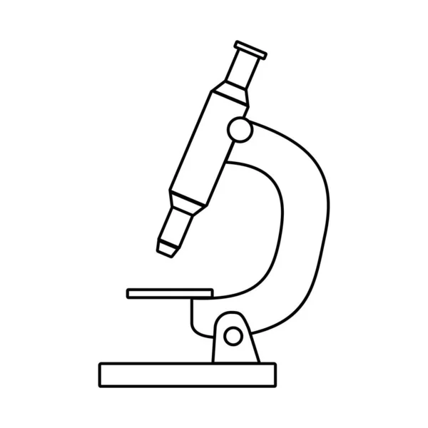Sketch Device Microscope Laboratory Made Black Outline White Background Vector — Stock Vector