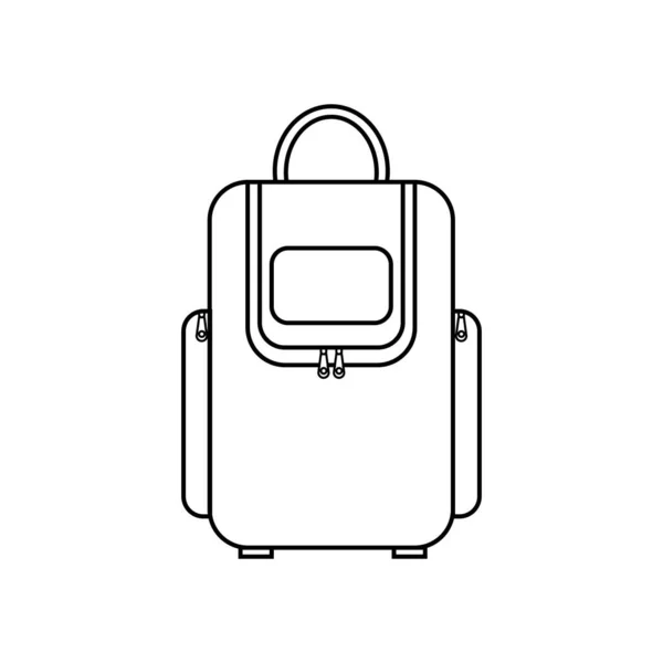 Skizze Schulrucksack Vektorillustration Schwarze Umrisse Weißer Hintergrund Symbol Design Färbung — Stockvektor