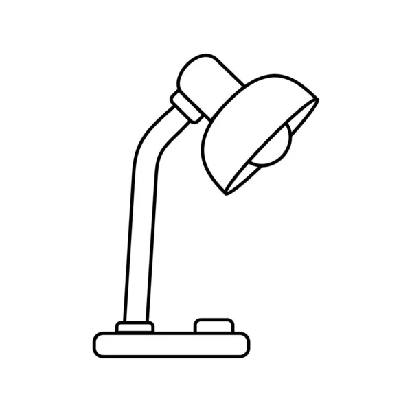 Lampe Table Contour Noir Fond Blanc Illustration Vectorielle Isolée Design — Image vectorielle