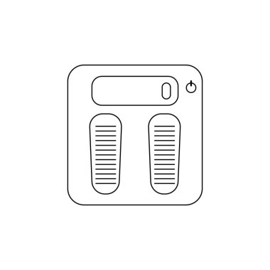 Yer ölçeği, siyah dış hat, beyaz arkaplan, vektör illüstrasyonu, simge, tasarım