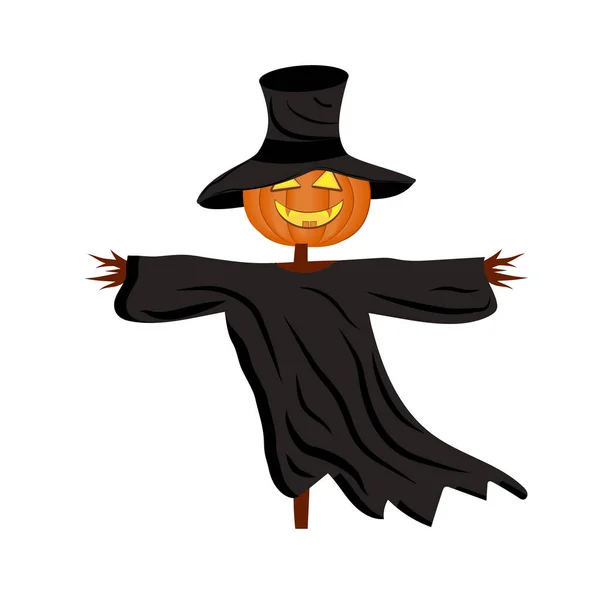 Dynia Strach Wróble Kapeluszu Halloween Kolor Wektor Ilustracja Clipart Projekt — Wektor stockowy