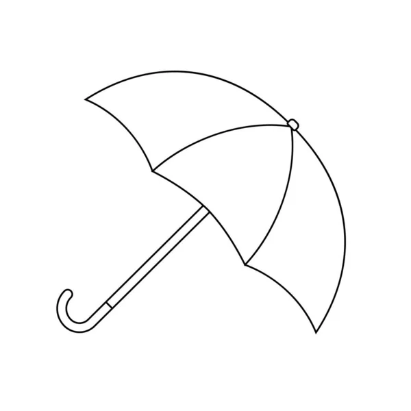 Sketch Umbrella Black Outline White Background Isolated Clipart Design Decoration — Stock Vector