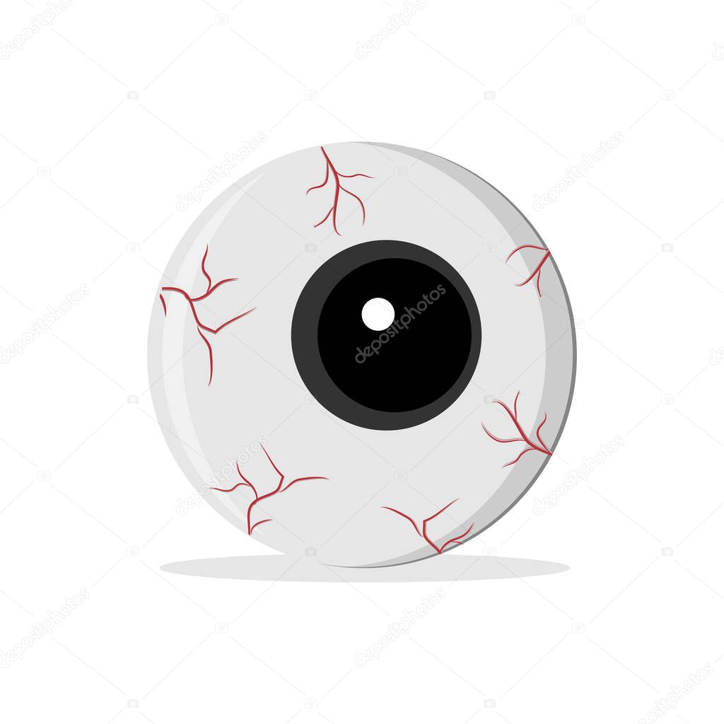 eye, color isolated illustration on a white background, vector, clipart on the theme of Halloween, design, decoration, icon, sign, banner