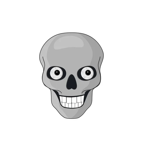 Cráneo Con Ojos Para Halloween Ilustración Vectorial Clipart Diseño Decoración — Vector de stock