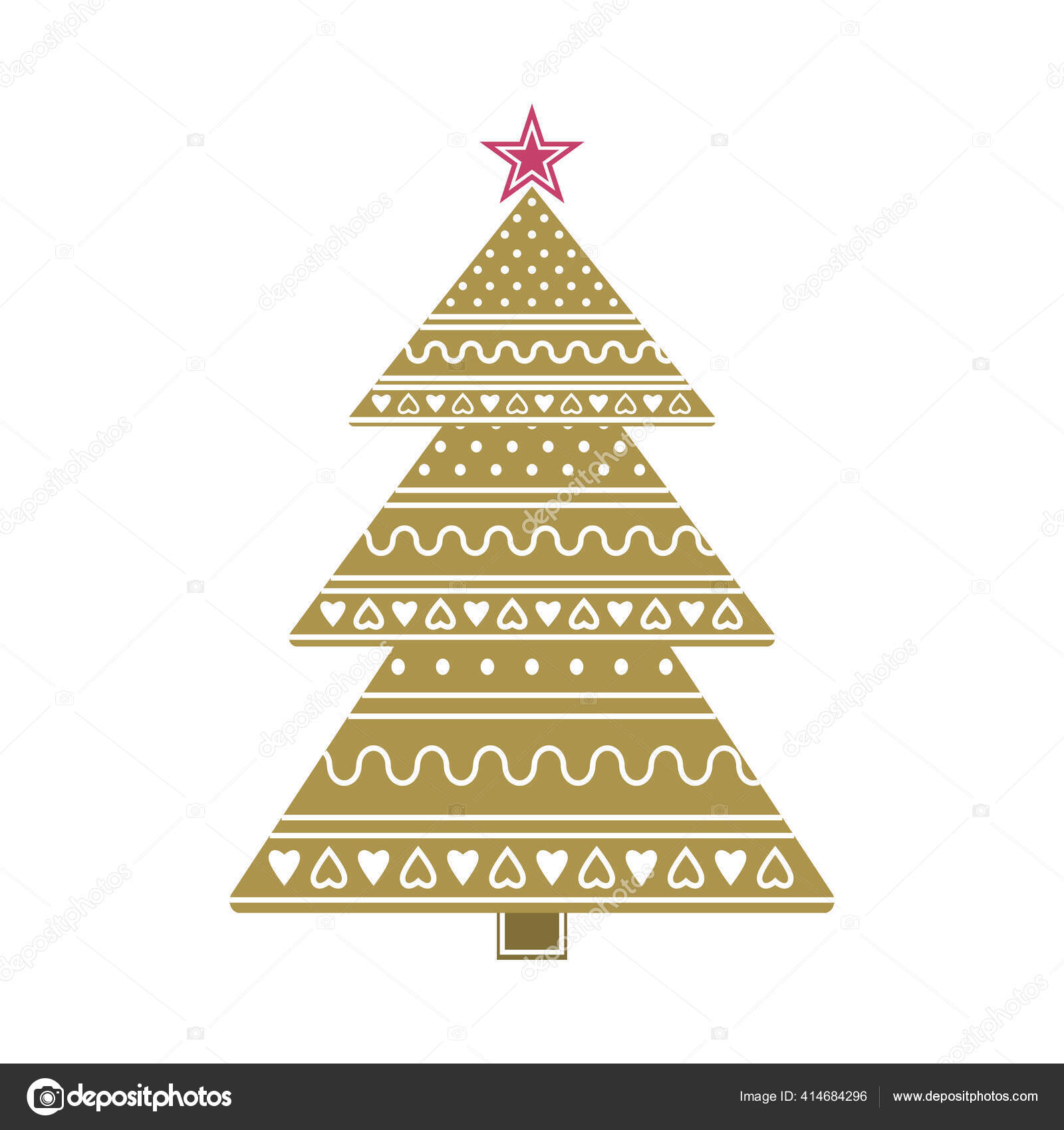 Gruner Weihnachtsbaum Mit Einem Ornament Und Einem Stern Farbvektor Isolierte Vektorgrafik Lizenzfreie Grafiken C Lesinka 414684296 Depositphotos