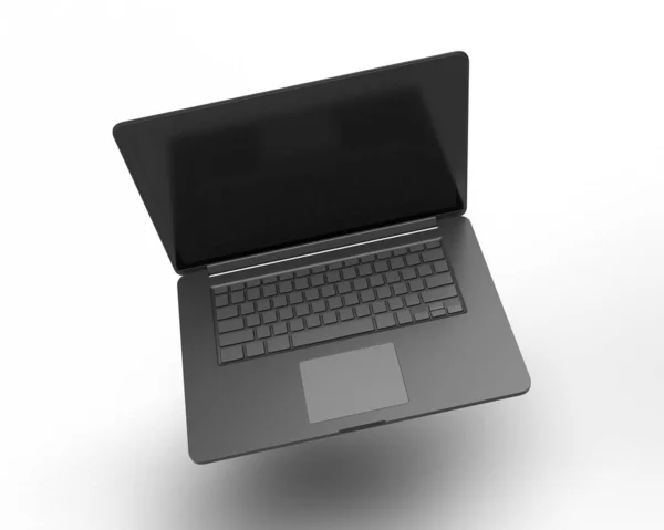 Laptop Rendering White Isolated Background Illustration — Stock Photo, Image