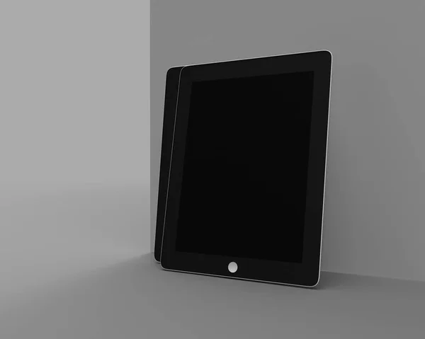 Tablet Rendering Gray Isolated Background Illustration — Stock Photo, Image