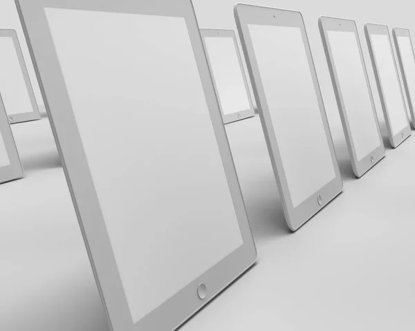 Tablet Rendering Auf Weißem Isoliertem Hintergrund Darstellung — Stockfoto