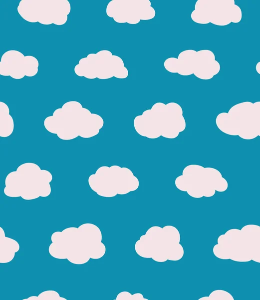 Seamless Pattern Clouds Endless Positive Backdrop Simple Forms Sky — Stock Vector