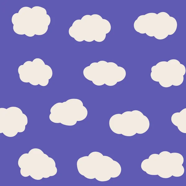 Seamless Pattern Clouds Endless Positive Backdrop Simple Forms Sky — Stock Vector