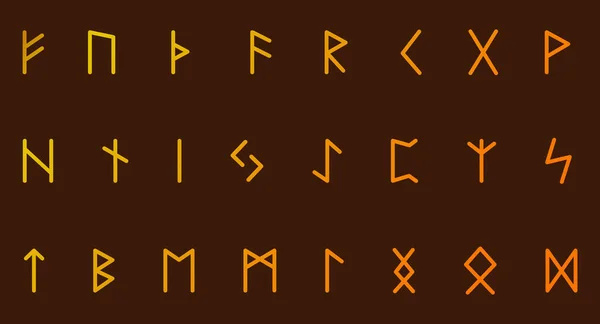 Rune Pronte Alfabeto Futhark Scrivere Antichi Tedeschi Scandinavi Simboli Mistici — Vettoriale Stock