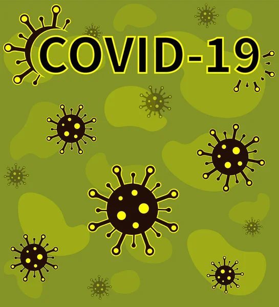 Плакат Про Коронавірус Зелений Фон Молекулами Ковіда — стоковий вектор