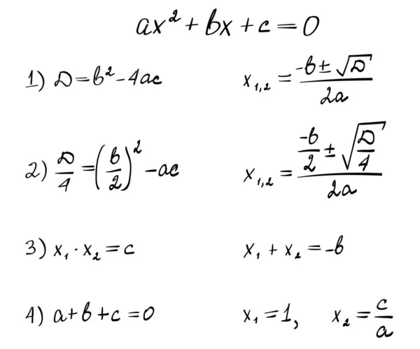 Fórmula Equação Quadrática Esquema Tarefa Solução Fundo Trigonométrico Educação Obtenção —  Vetores de Stock