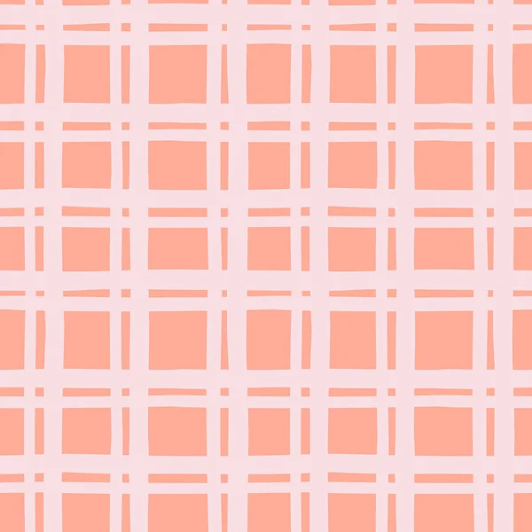 Nahtloses Muster Mit Quadratischer Handgezeichneter Textur Karierte Tischdecke Zarten Pastelltönen — Stockvektor