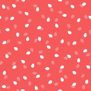 Karpuz çekirdekli kusursuz desen. Ulusal Karpuz Günü için sonsuz kırmızı arka plan. Renkli bir duvar kağıdı. Vektör illüstrasyonu