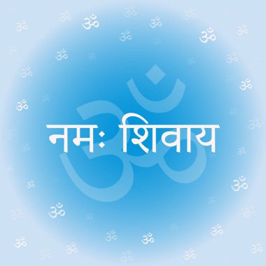 Sanskritçe yazıt, Devanagari: Om Namah Shivay. çeviri: 
