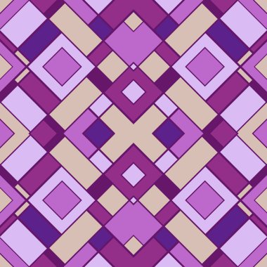 Farklı geometrik şekillerden, farklı renklerden oluşan orijinal kusursuz desen. Vektör illüstrasyonu