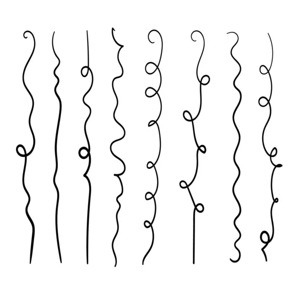 Conjunto Linhas Feitas Mão Linhas Escova Sublinhados Coleção Desenhada Mão — Vetor de Stock