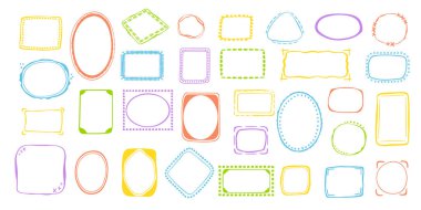 El çizimi koquette dalgalı çerçeveler, kıvrımlı kıvrımlı kıvrımlı kıvrımlı kıvrımlar bağlı yay kenarlar, kurdeleler klasikleşmiş, klasik, kaprisli kenarlar, zarif moda pulları kız tarzı tasarım. İzole edilmiş