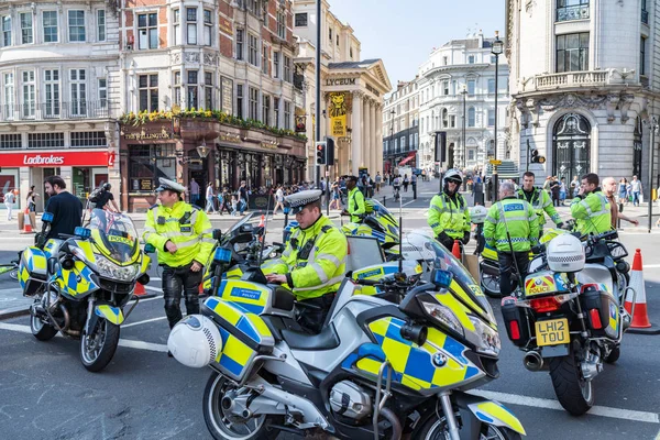 stock image London, UK - April 19, 2019: Police Officers Guard During Protest, Metropolitan Police