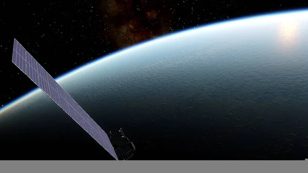 Starlink - Near-Earth Satellite System Project, SpaceX Starlink satellite 3d render.