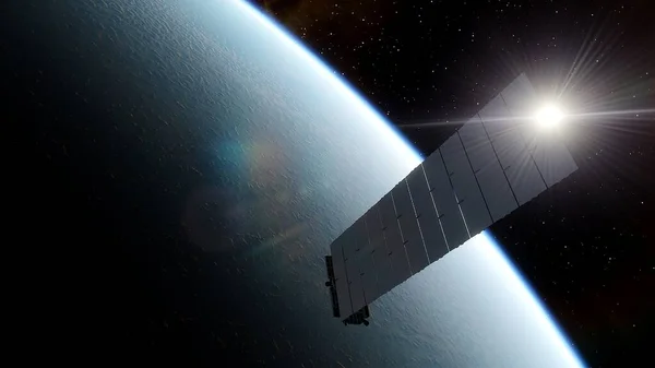 Starlink - Near-Earth Satellite System Project, SpaceX Starlink satellite 3d render.